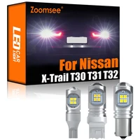 zoomsee 2pcs white reverse led for nissan x trail x trail t30 t31 t32 2001 2020 canbus exterior backup rear tail bulb light kit