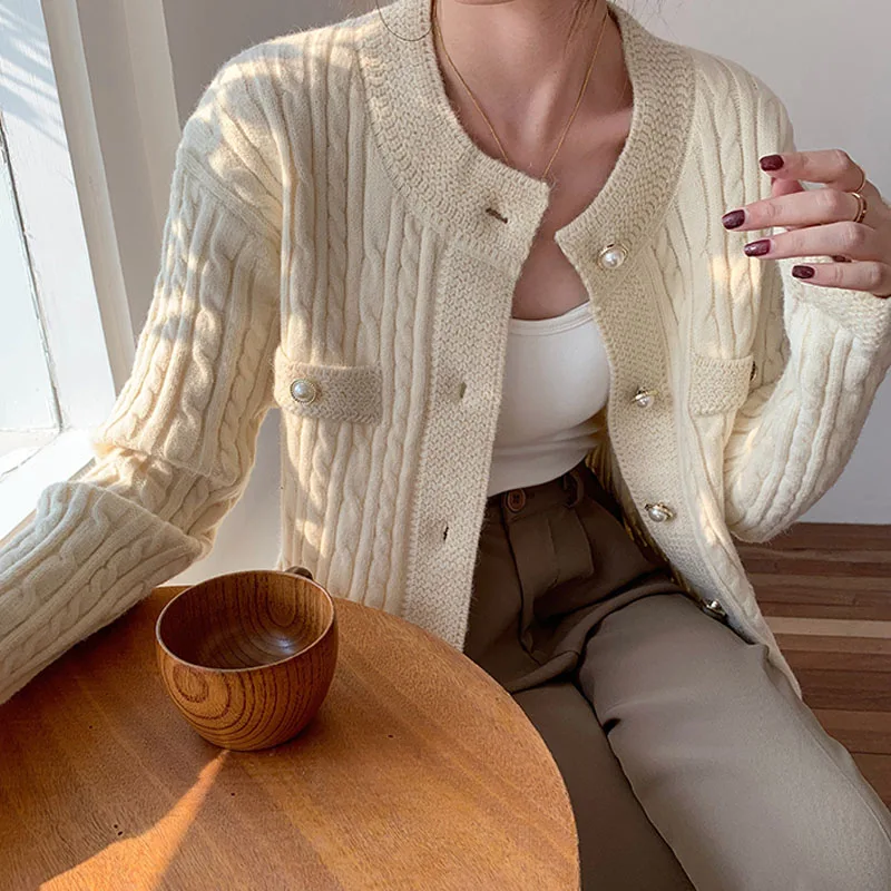 

Coat Female 2020 Korean for Women Clothing Autumn and Winter Top Fashion Coat for Women Button Pockets Lurex Spliced Solid 0839