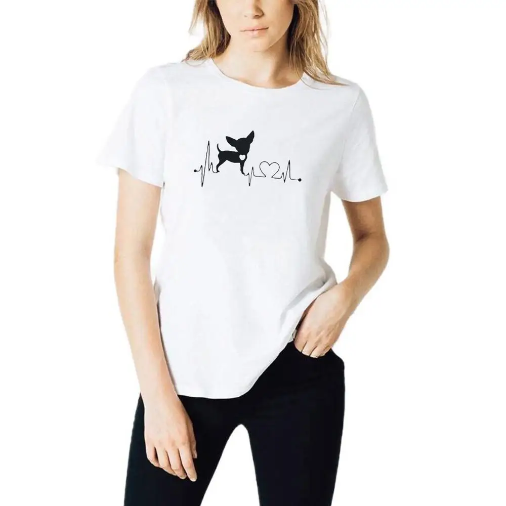 Футболка женская хлопковая с коротким рукавом топ для любителей сердцебиения