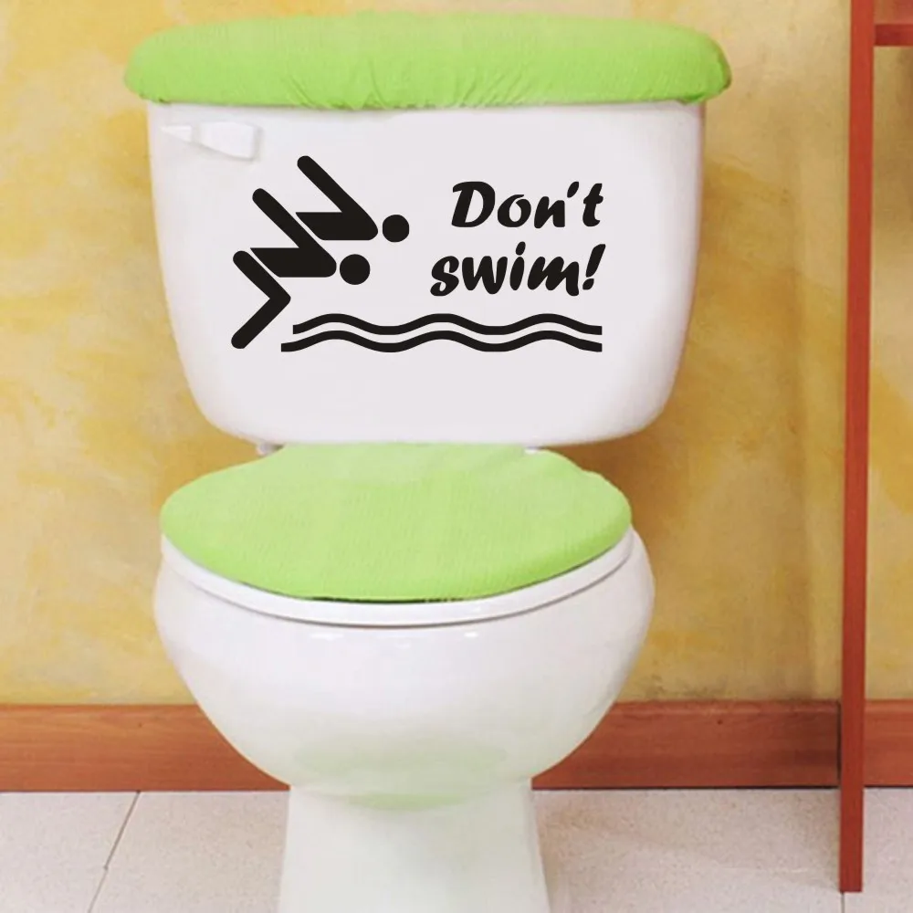 Забавная наклейка на унитаз не плавать цитата Настенная Наклейка для ванной