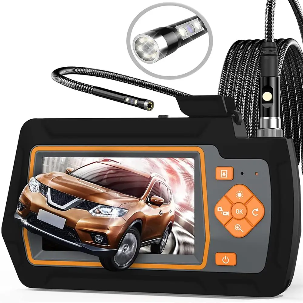 LIMINK 1080P Dual Lens Endoscope Camera 4.3”IPS Screen 5.5mm IP67 Metal Cable Digital Snake Inspection for Car | Безопасность и
