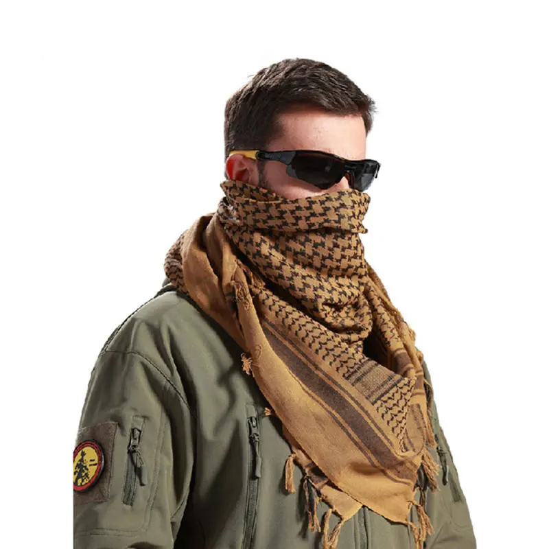 

100% хлопок арабский шарф толстый мусульманский хиджаб Shemagh Тактические пустынные арабские шарфы мужские зимние военные ветрозащитные шарфы