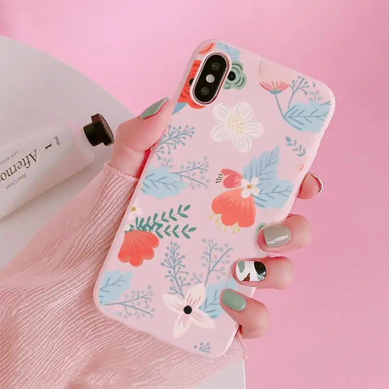 

Retro Flower Romantic pattern Phone Cases Candy Color for iPhone 6 7 8 11 12 s mini pro X XS XR MAX Plus