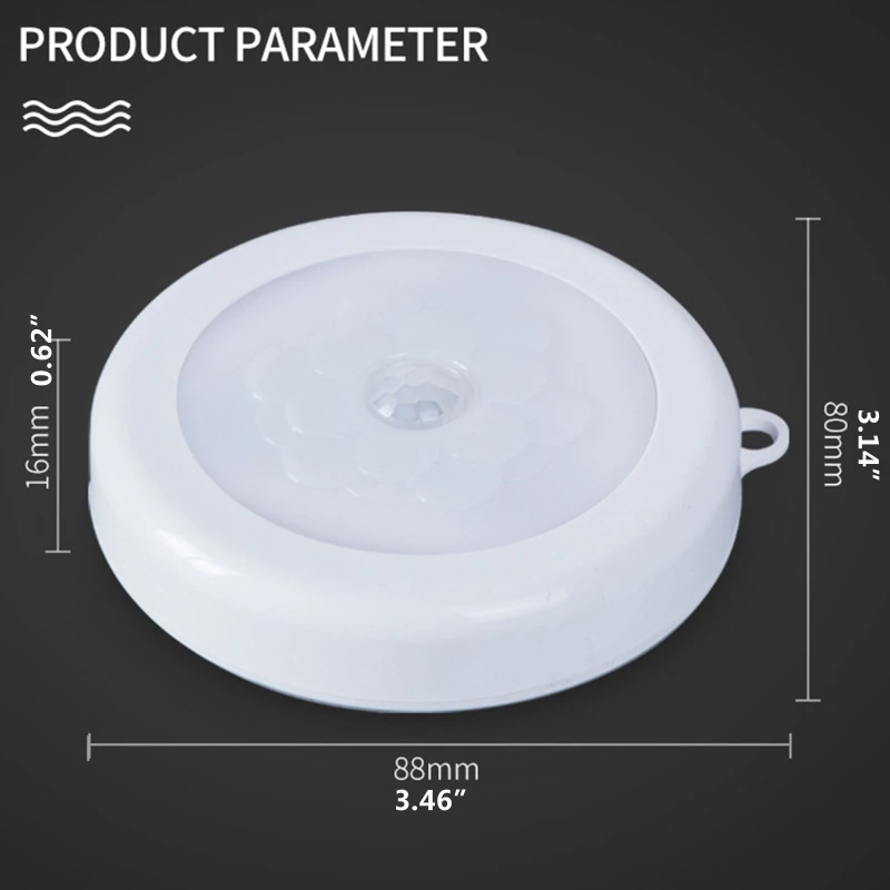 

Wireless PIR Motion Sensor LED White Light Eye Protection Indoor Stair Step Wall