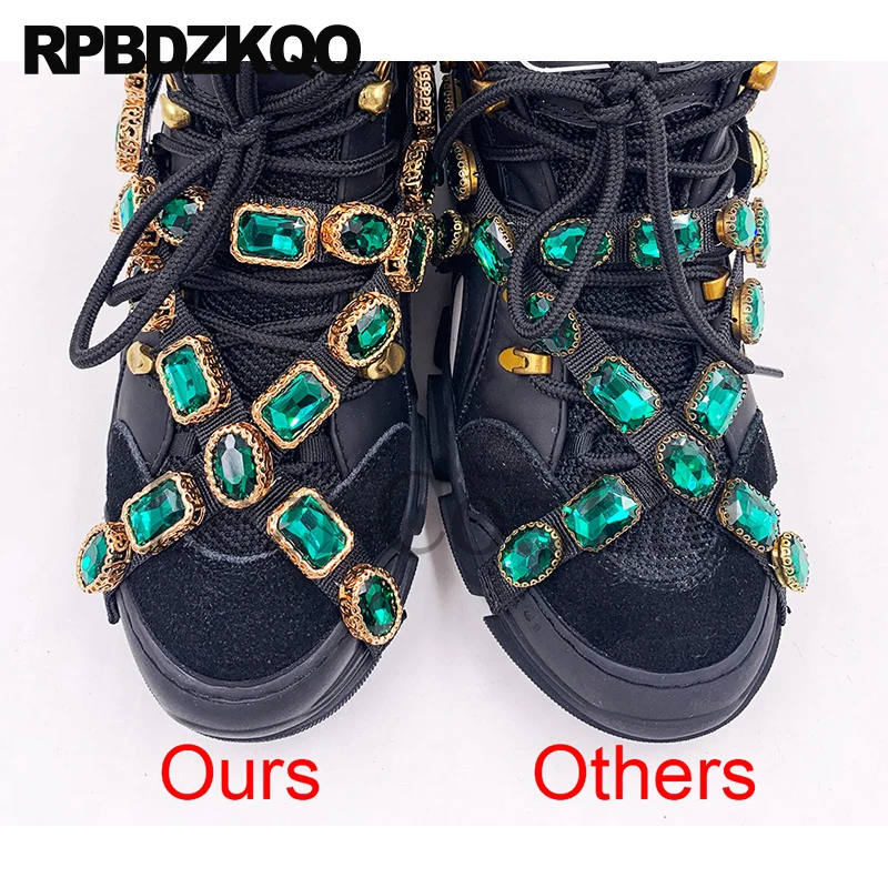 Женские кроссовки-стразы на толстой подошве со стразами | Обувь