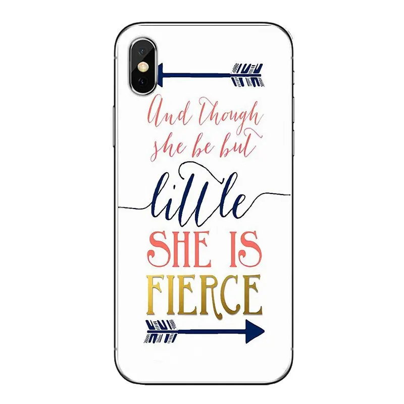 For Samsung Galaxy A3 A5 A7 A9 A8 Star A6 Plus 2018 2015 2016 2017 though she be but Little She Fierce Transparent Soft TPU Case |