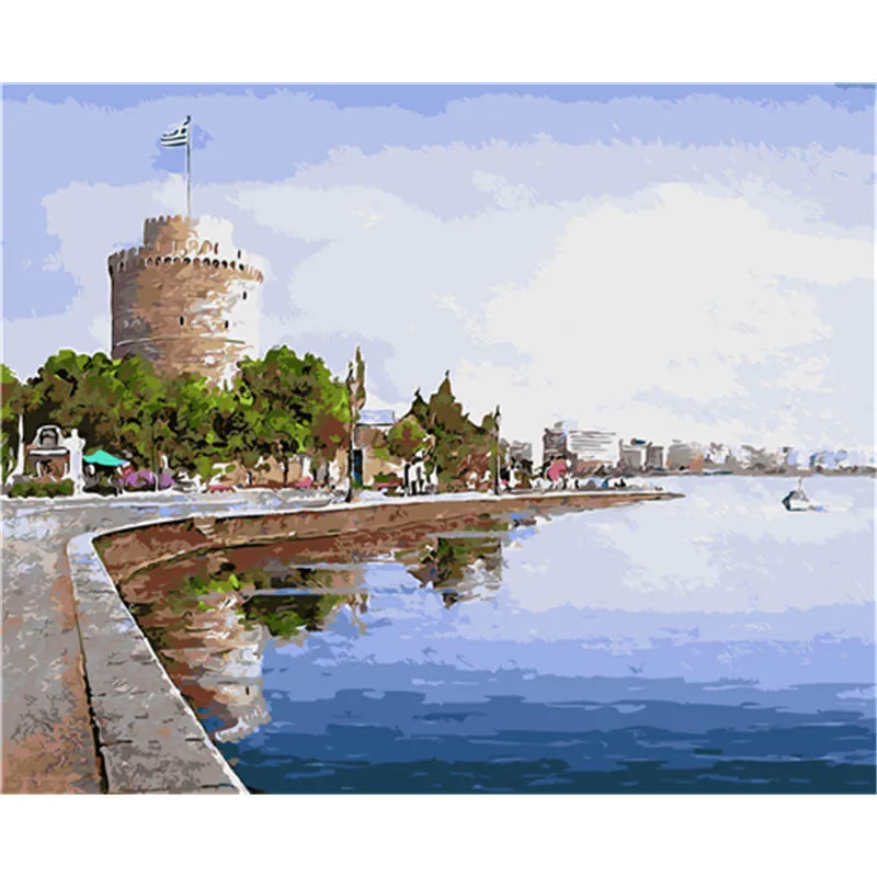 BAISITE DIY живопись по номерам ручная роспись холст городской улица Современная