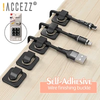 accezz mini cable organizer desktop wire winder for mouse headphone usb phone cable management clips line tie fixer cord holder