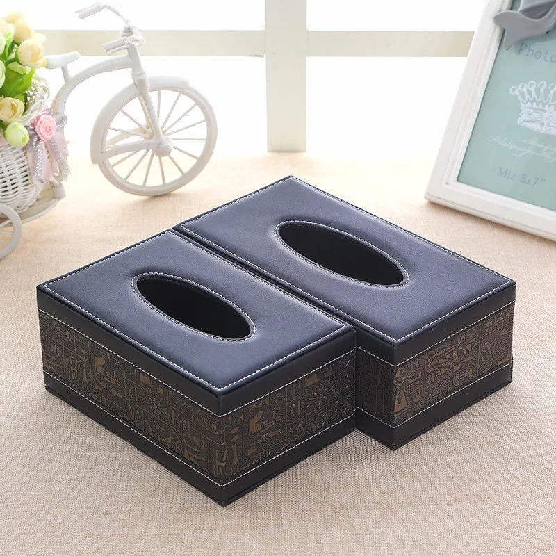 

Facial Tissue Box Cover PU Leather Hotel Car Rectangle Container Towel Napkin Tissue Case Holder Home Office Supplies 1PC