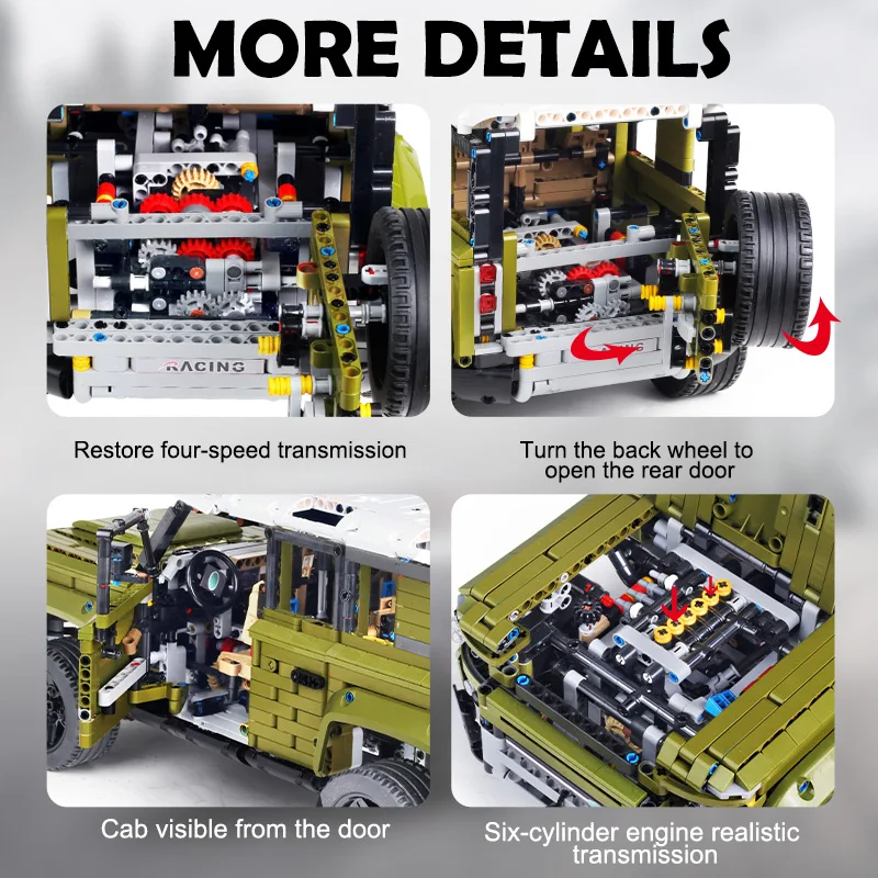 

MOULD KING MOC13175 Technology Series Four-door Off-road Vehicle Model Boy's Puzzle Assembly Building Block Toys Birthday Gift