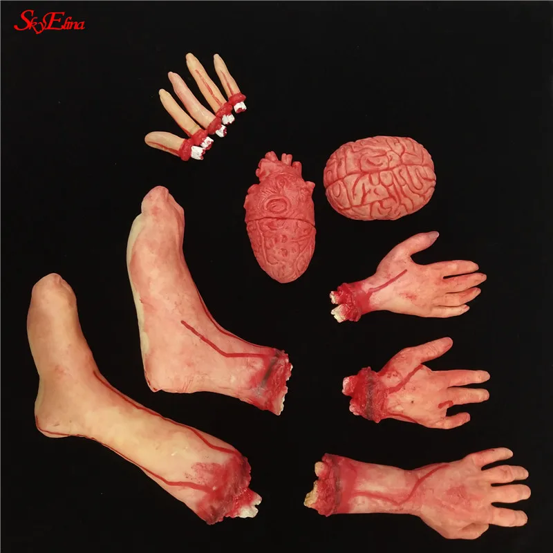 Хэллоуин ужас Реалистичная поддельная Кровавая рука нога орган реквизит
