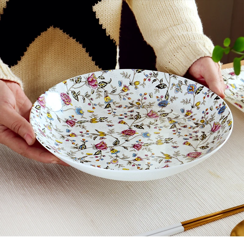 10 дюймов Глубокая тарелка из настоящего костяного фарфора фарфоровая