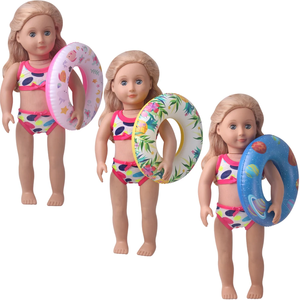 18 Inch Girls Doll Summer PVC Swimming Laps Pump American Newborn Baby Pool Toys Accessories Fit 40-43 Cm Boy Dolls Gift Q67