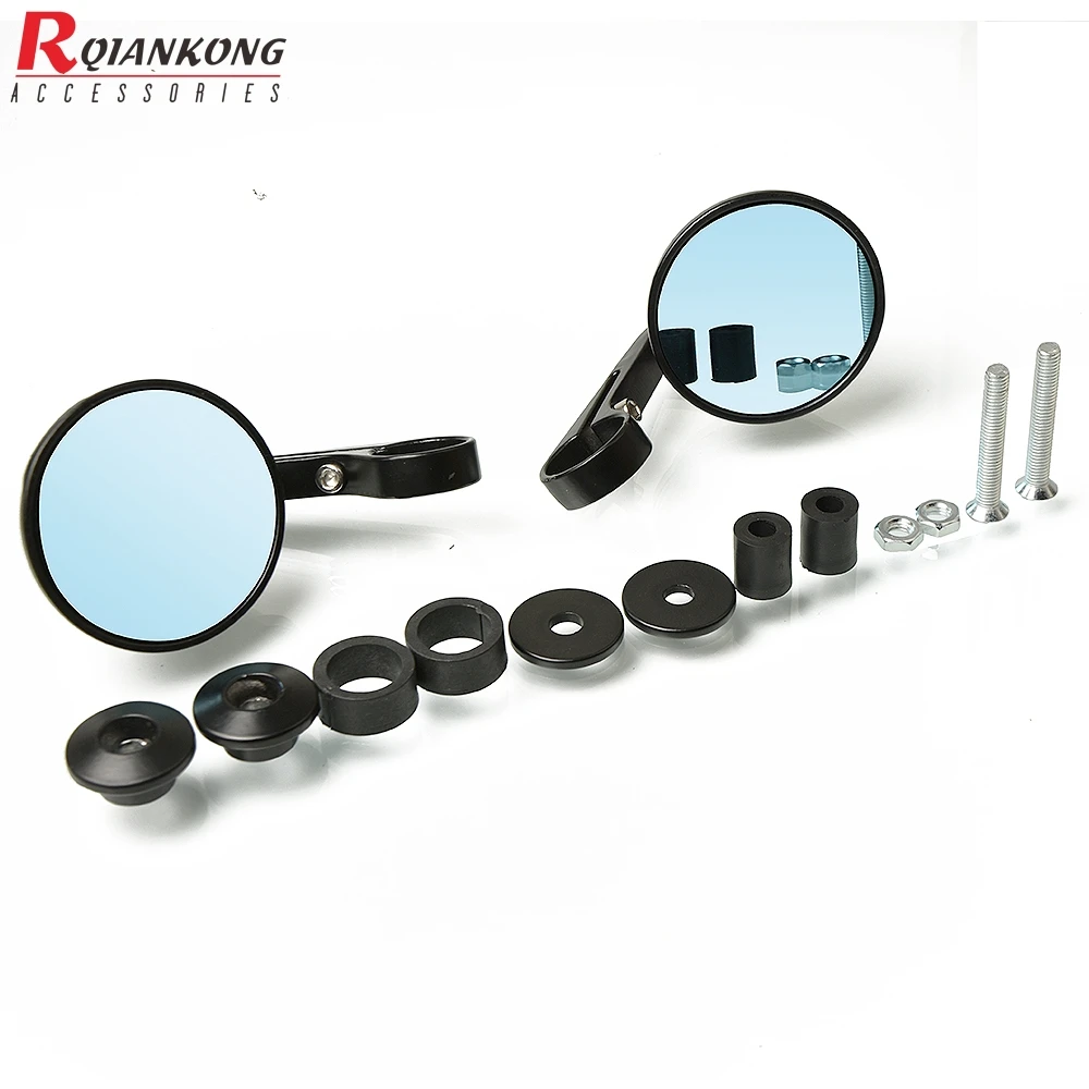 Универсальный мотоцикл Зеркальный Алюминиевый черный 22 мм ручка бар конец