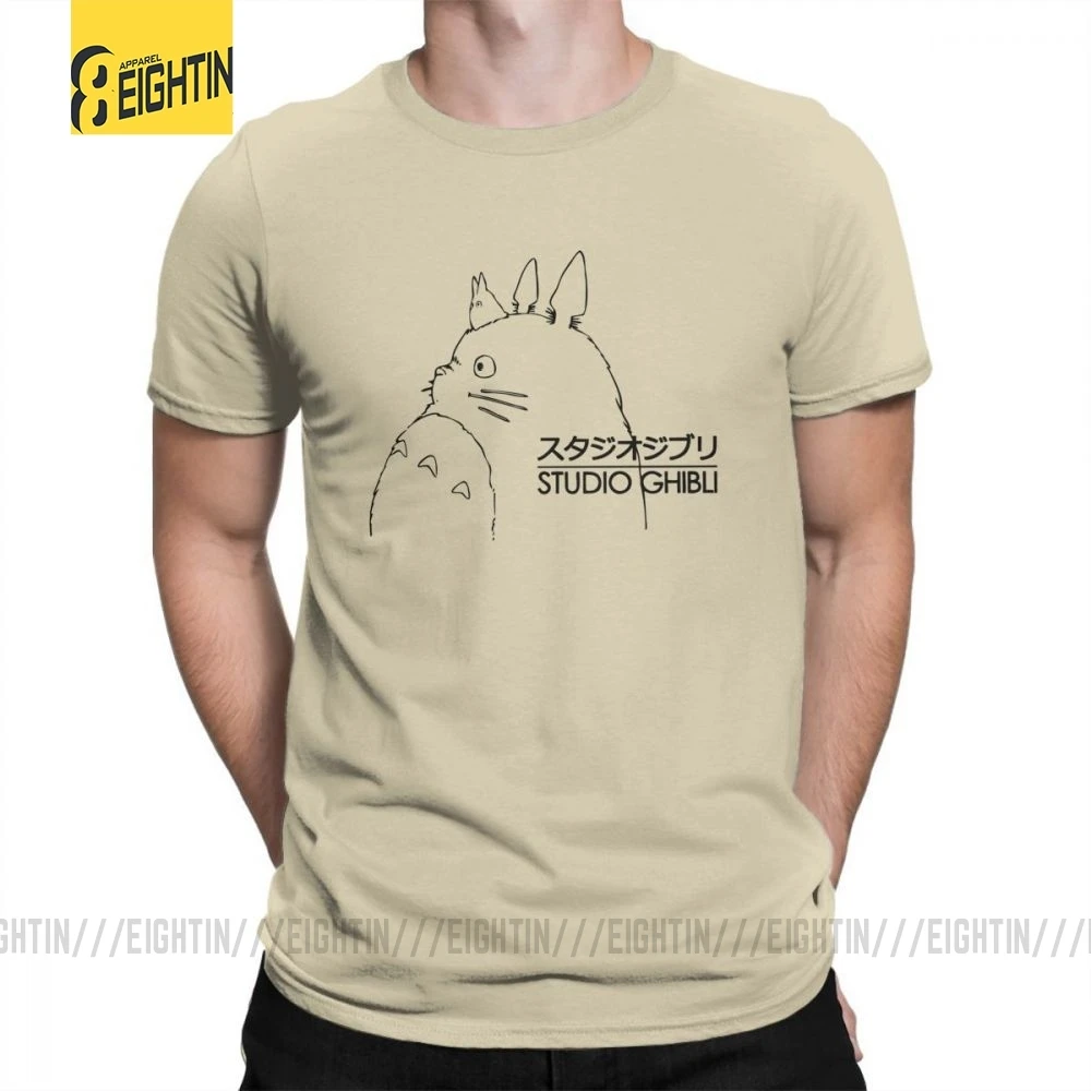 My neighit Totoro Studio Ghibli TotoroT-футболки Хаяо Миядзаки, мужские футболки с коротким рукавом, летняя одежда, футболки из чистого хлопка - Цвет: Хаки