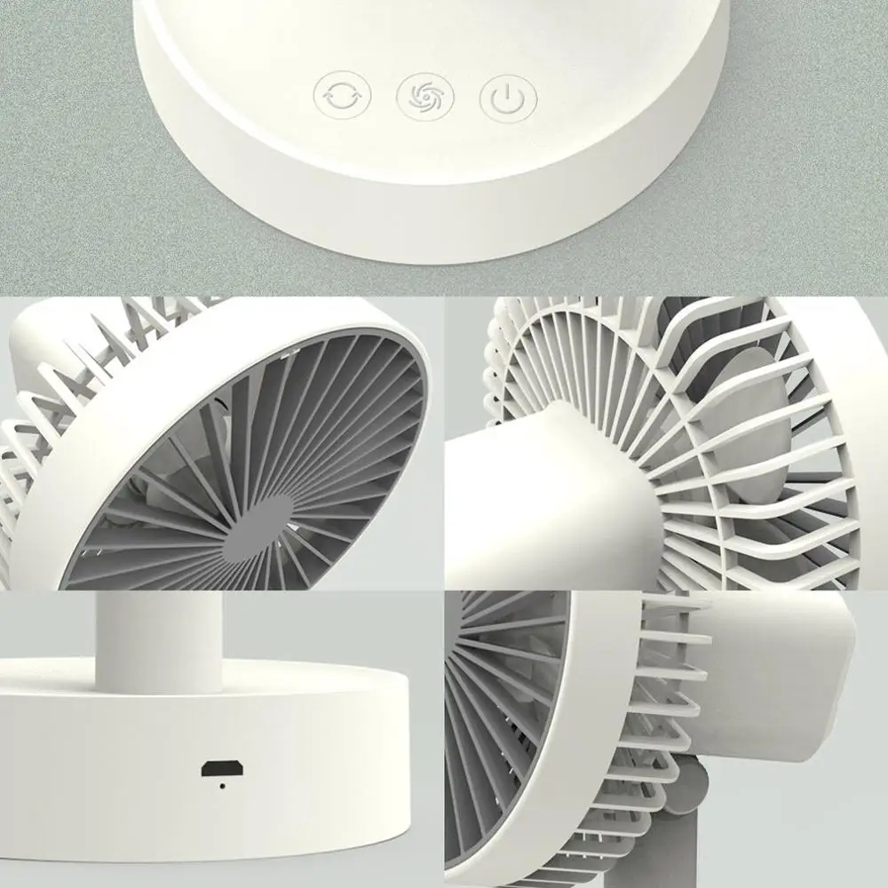 

W3 Portable Desktop Turntable Desktop Fan Ventiladors Rechargeable Handy Air Cooling Fan For Outdoor Home