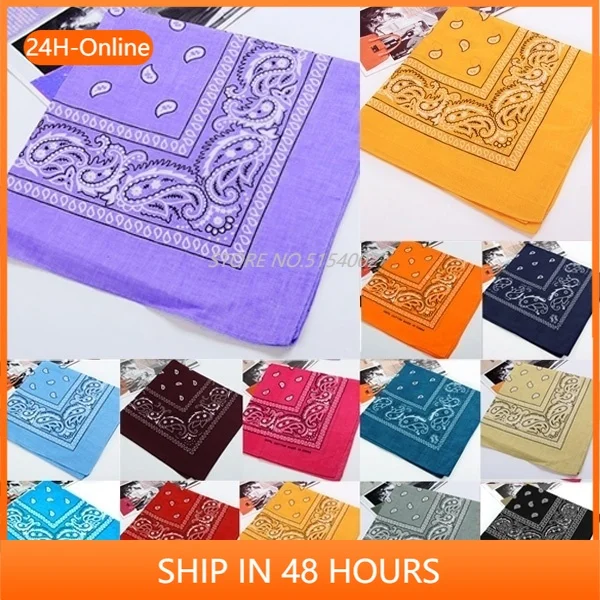 

Paisley Square Scarf Bandana Head Wrap Wristband Women Men Street Hip Hop Headband Cotton Wrap kerchief for Women Hair Hoops