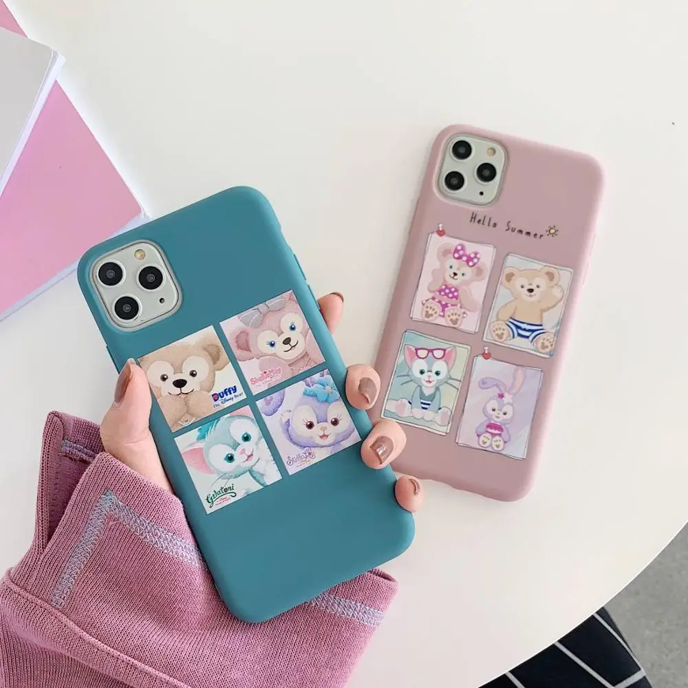 Розовый чехол с милым мультяшным рисунком кролика Даффи медведя для iPhone 11 Pro Max X XS