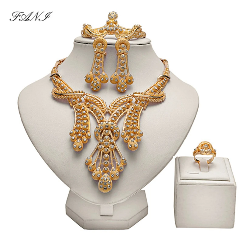 Женский комплект ювелирных изделий Fani набор украшений золотистого цвета с