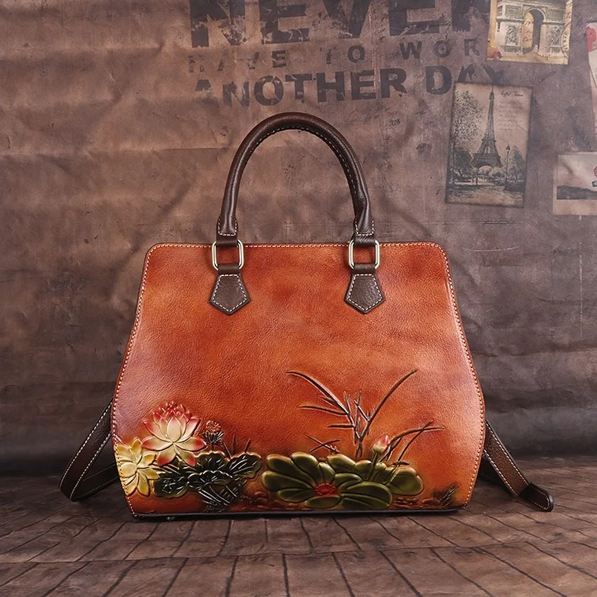 

Retro Purses and Handbags Designer Handbags for Women Genuine Leather Handmade Messengers Embossing Shoulder Bag Crossbody Bags