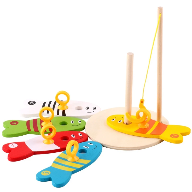 

Wooden Digital Fishing Pole Game Baby Kids Fishing Nest Game Digital Fishing Wooden Fishing Sets Educational Toy