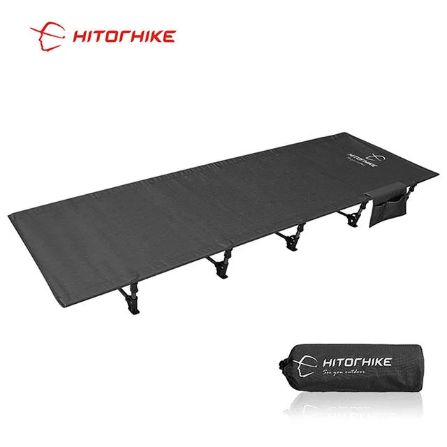 Hitorhike кемпинговая кроватка компактная раскладушка кровати для уличного альпинизма кемпинговая кроватка Сверхлегкая складная палатка - Цвет: black