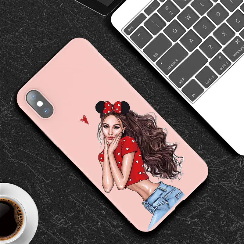 AC4584P Lovebay для iPhone 6, 6 s, 7, 8 Plus, 11 Pro Max X, XR, XS Max, чехол для телефона с изображением мультяшного жирафа, мягкий ТПУ чехол для королевы, конфет, Парижа, девушки - Цвет: AC4584P
