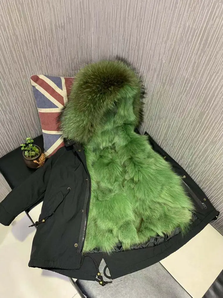 

Stylish Children Real Fox Fur Coat Girls Boys Winter Parka Natural Raccoon Fur Hooded Kids Outerwear Girls Fur Jacket TZ205