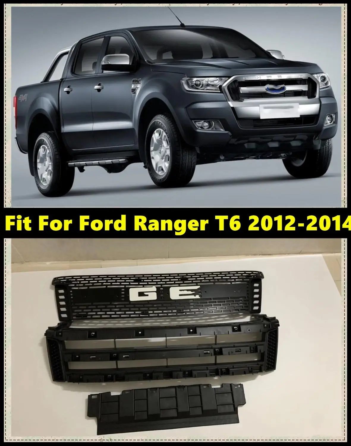 Передняя маска гоночные грили решетка черный гриль планки для Ranger wildtrak T6 txl пикап 2012