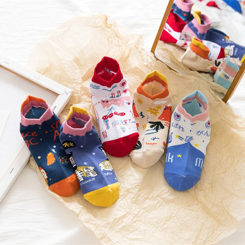 Хлопковые женские тапочки с рисунком животных в стиле Харадзюку забавные милые