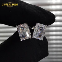 jewepisode 925 sterling silver female simulate moissanite diamond stud earrings wedding jewelry white stone earrings for women