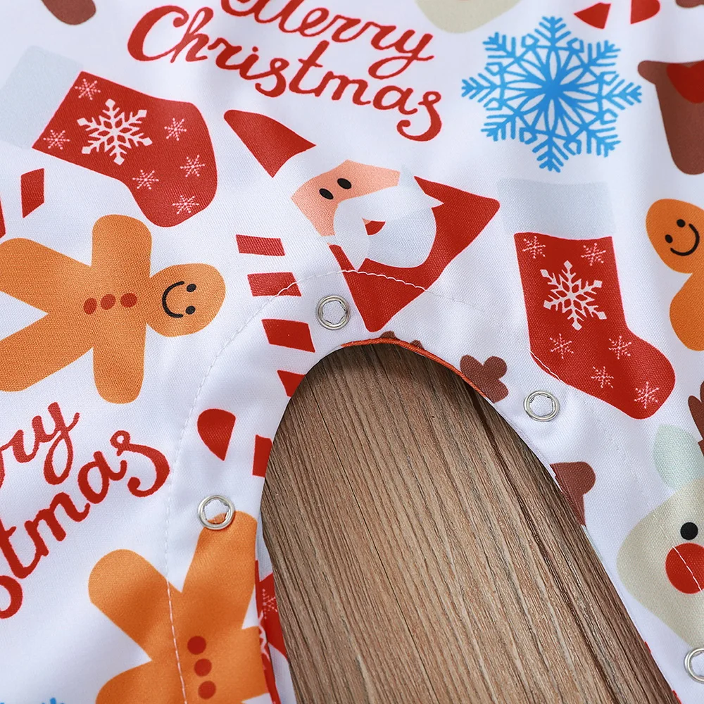 Детский комбинезон с рождественским изображением лося имбирного человека