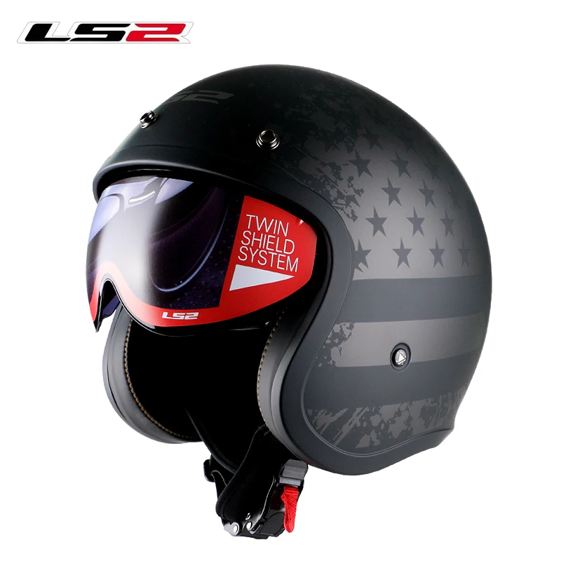 

100% Original Of599 Open Face Motorcycle Helmet With Double Lens Vintage Retro Casco Moto Capacete Sctooter Casque Moto