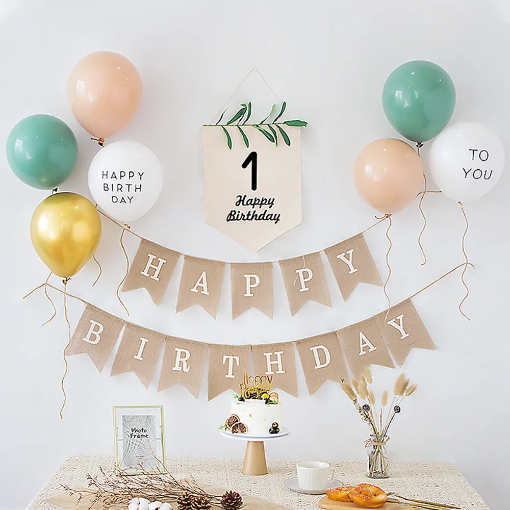 Kits de decoraci&oacute;n de primer cumplea&ntilde;os de estilo Mori, accesorios de decoraci&oacute;n para fiesta de cumplea&ntilde;os de ni&ntilde;os, Baby Shower, tel&oacute;n de fondo, Escena de pared-3