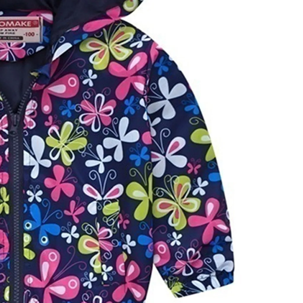 

Toddler Kids Baby Girls Boys Long Sleeve Floral Print Zipper Hooded Coat Jackets Long sleeve thin floral print hooded jacket