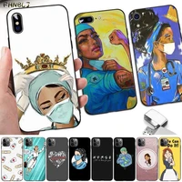 nurse doctors medicina and health bumper black cell phone case for iphone 13 8 7 6 6s plus x 5s se 2020 xr 11 12 pro xs max