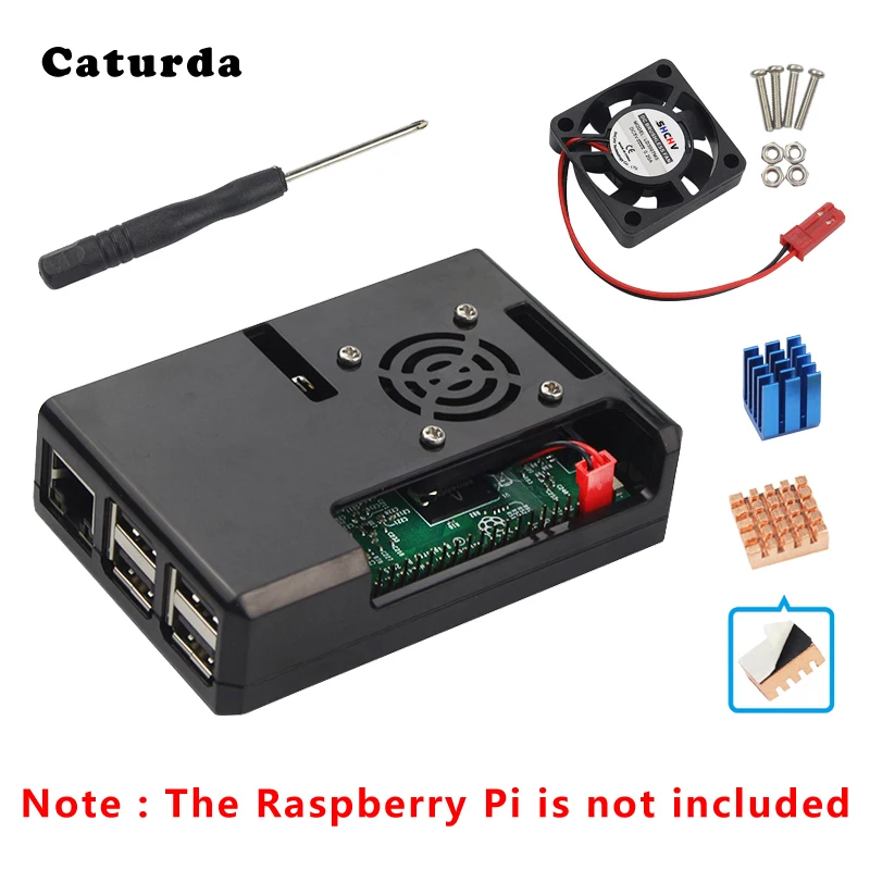 Raspberry Pi 3 Чехол Коробка ABS корпус 3B корпус/охлаждающий вентилятор/теплоотвод