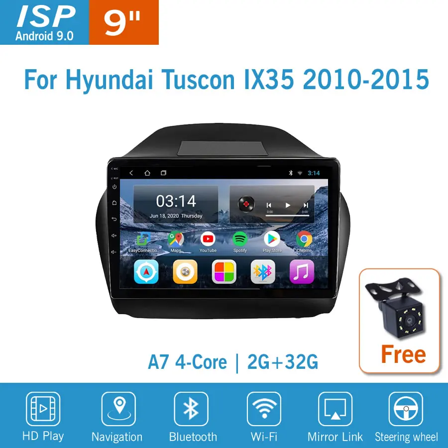 Автомагнитола 9 дюймов IPS Android для HYUNDAI Tuscon IX35 2010 2015 радио мультимедиа GPS навигация