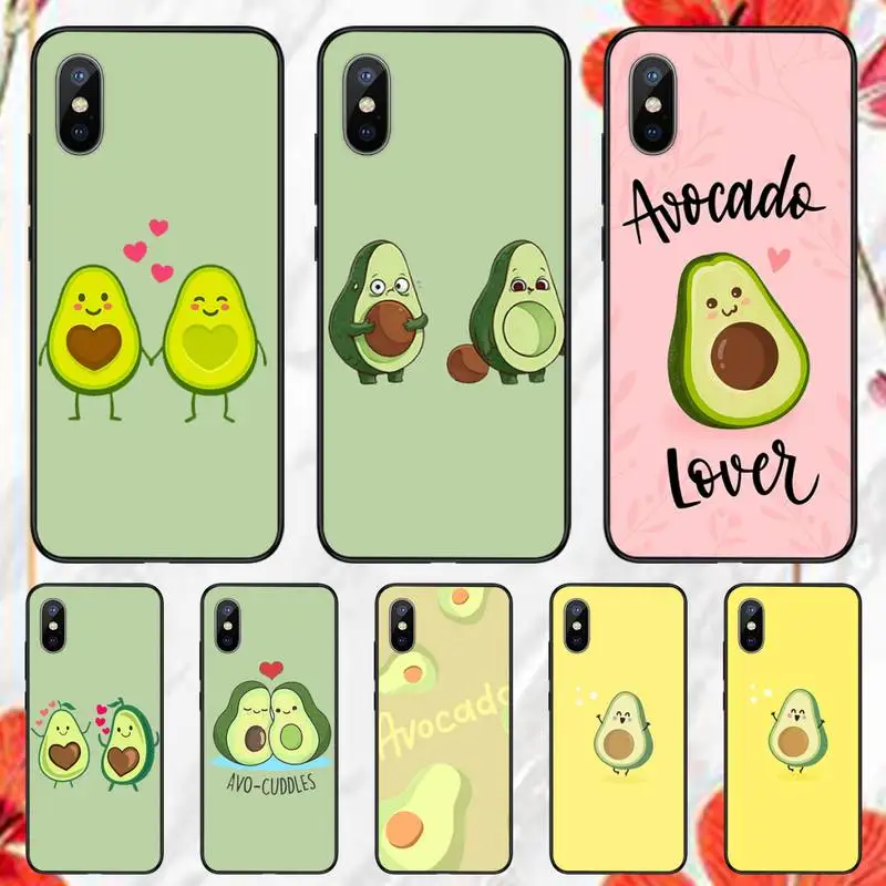 

Cartoon Cute Avocado Phone Case for iPhone 11 12 pro XS MAX 8 7 6 6S Plus X 5S SE 2020 XR mini Funda