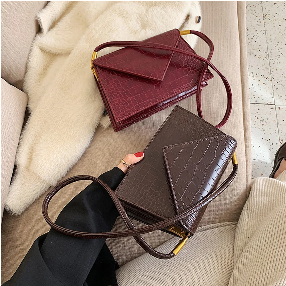 Сумка через плечо из крокодиловой кожи для женщин брендовая дизайнерская