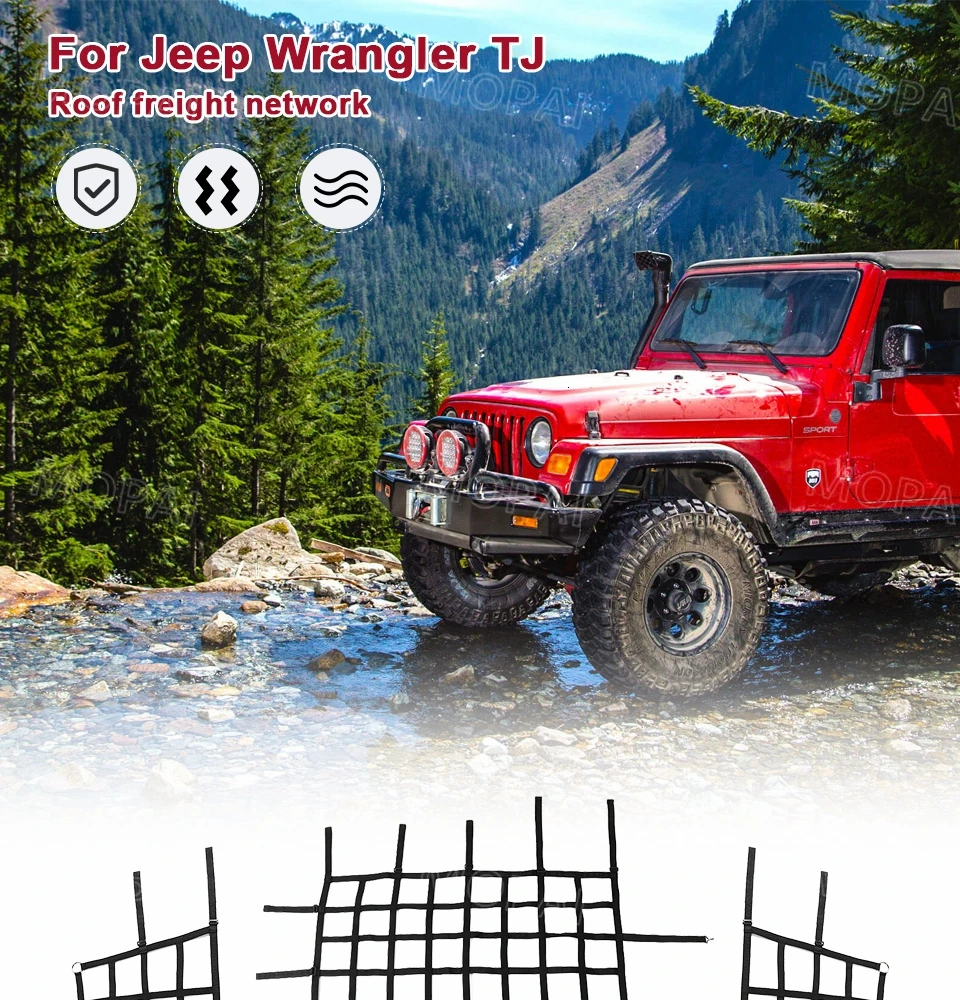 MOPAI автомобильный чехол для Jeep Wrangler TJ Автомобильный багажник Багажник на крыше грузовая сетка для хранения для Jeep Wrangler TJ 1997-2006