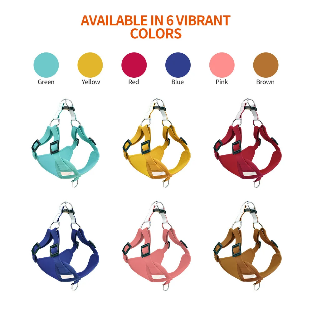 

Pet chest harness reflective dog leash vest type chest back suit suede breathable dog harness comfortable and breathable Fashion