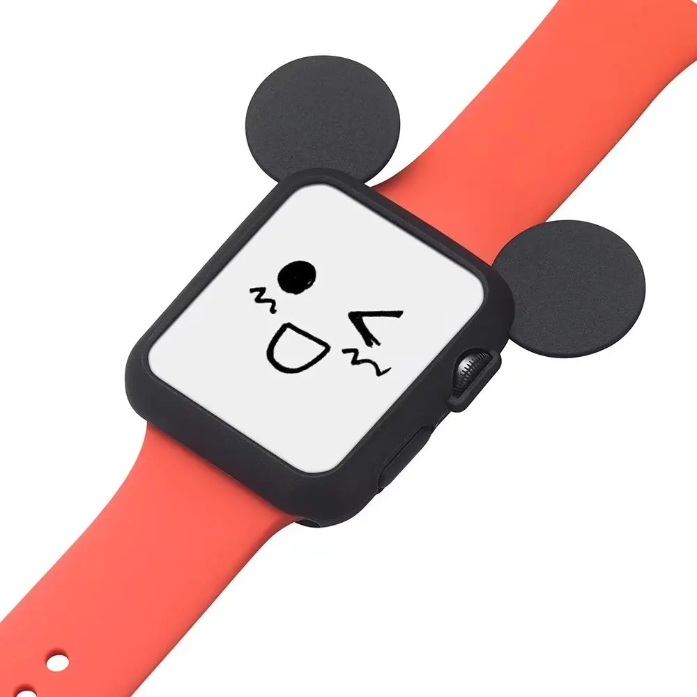 Прекрасный силиконовый чехол с Микки для Apple Watch, чехол серии 4 44/40 мм, Мягкий защитный чехол с рисунком для iWatch 3 2 1 38 мм 42 мм