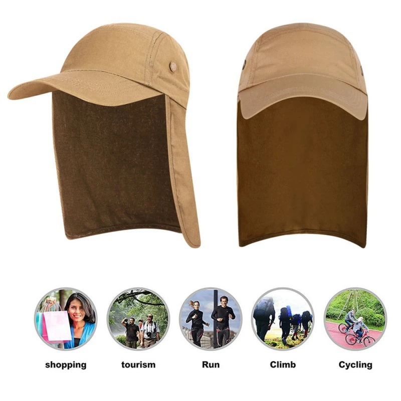 

Outdoor UPF50+ Sun Hat Wide Brim Fishing Hat with Neck Flap Beach Hats