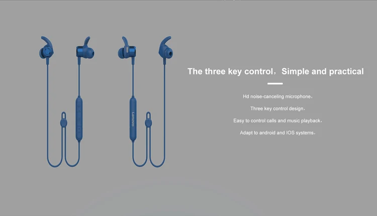 Lenovo HE16 Беспроводные спортивные стереонаушники Bluetooth 5,0 с защитой от пота, наушники с глубоким басом и микрофоном, наушники для тренировок и бега
