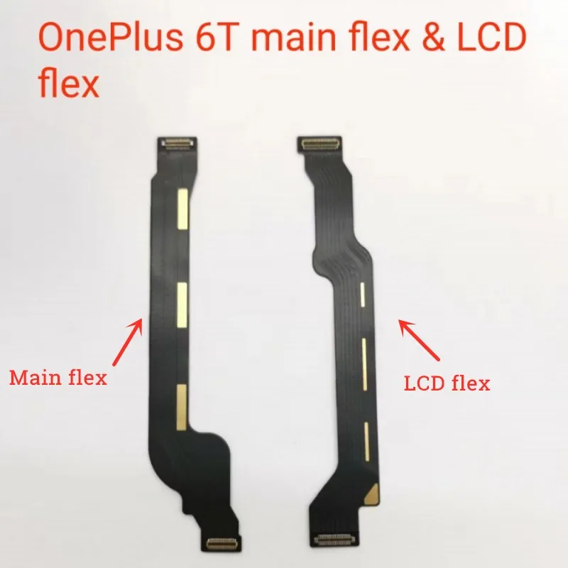 Две штуки оригинального гибкого кабеля главной платы для One plus 6T Материнская плата Подключение ЖК-ленты Запчасти для замены.