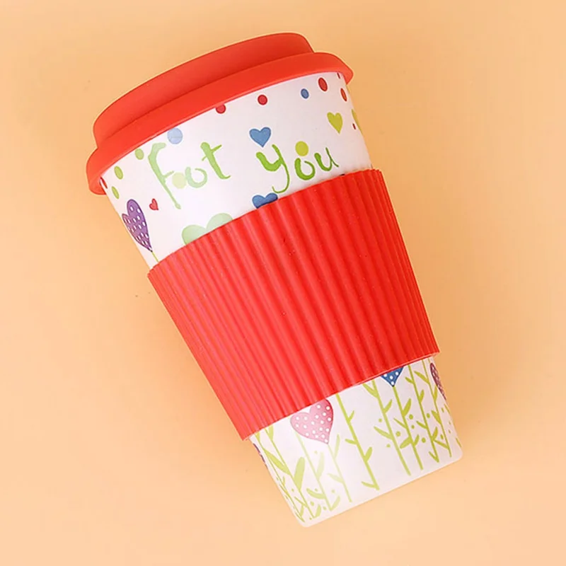 Кофейная кружка дорожная экологичное бамбуковое волокно с крышкой портативные