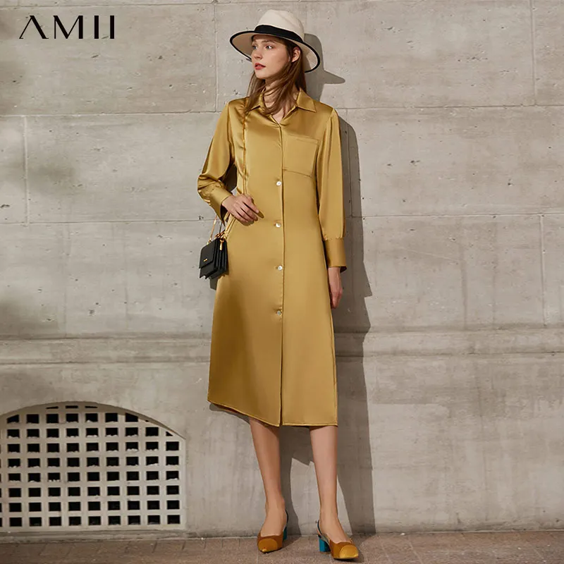 Минимализм Amii весеннее новое официальное женское платье повседневное