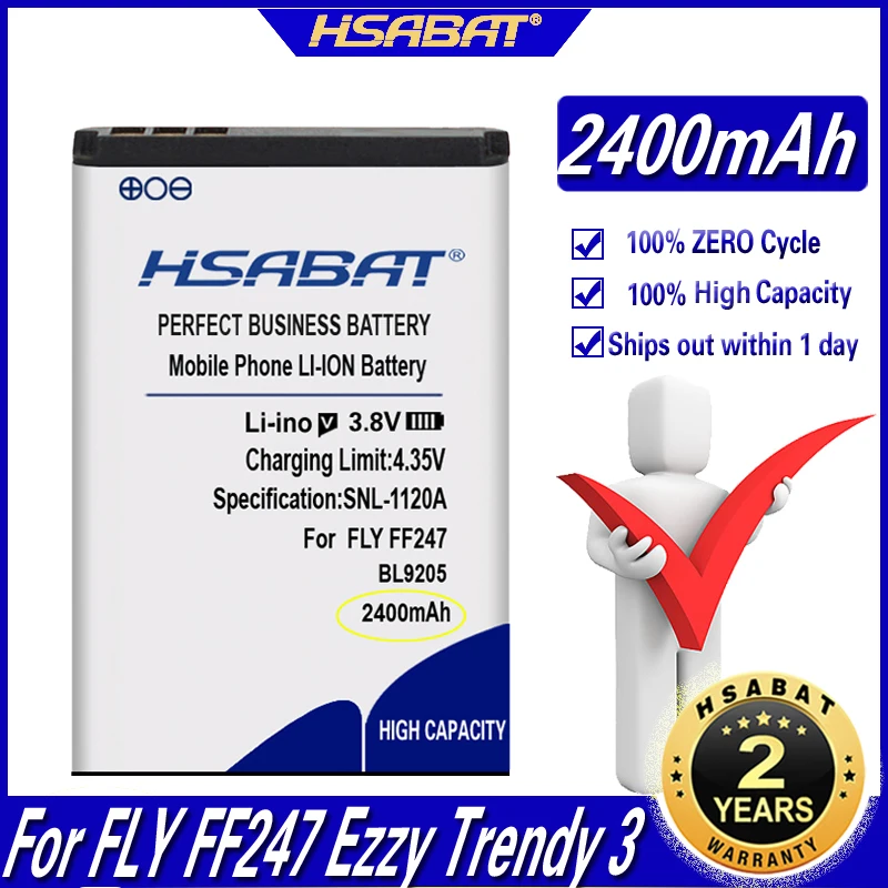Аккумулятор HSABAT BL9205 на 2400 мА · ч для FLY FF247 Ezzy Trendy 3|Аккумуляторы мобильных