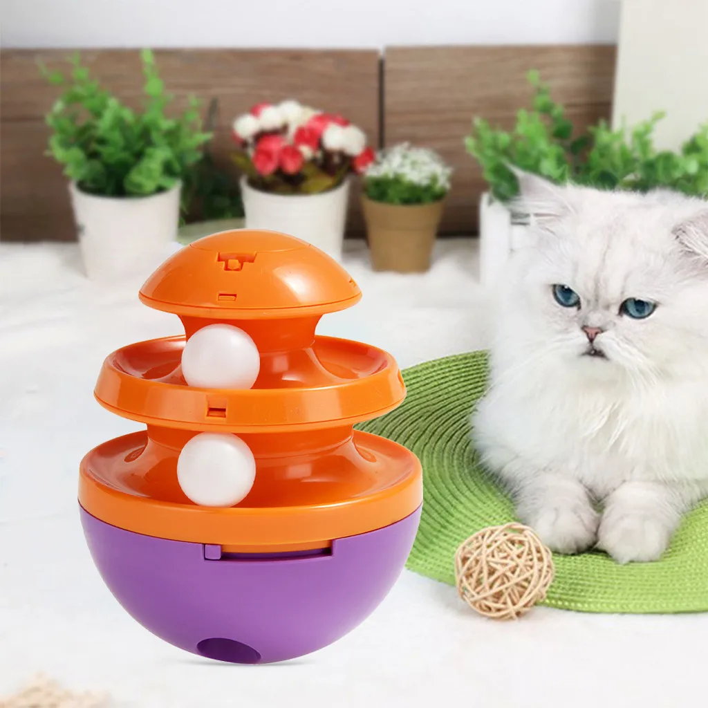 Игрушки для домашних животных двухуровневые забавные треки башни мячи Дисковые